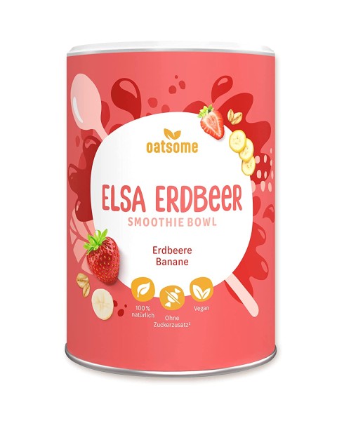 OATSOME® Elsa Erdbeer | Smoothie Bowl Mit Erdbeere & Banane | 100% Natürlich, Vegan & Ohne Zuckerzusatz + Zusatzstoffe | Einfache Zubereitung | Frühstück | Superfoods | Gefriertrocknung | 400g