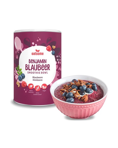 Oatsome - Benjamin Blaubeer - Smoothie Bowl - Nährstoff Frühstück mit 100% natürlichen Zutaten & ohne Zusatzstoffe und raffinierten Zucker - Lange satt mit nur 200 kcal - 400g