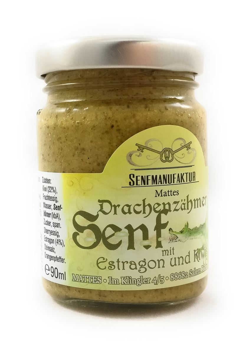 Feinster Estragon Kiwi Senf von der Senf Manufaktur 1x 90 ml - Süßer ...