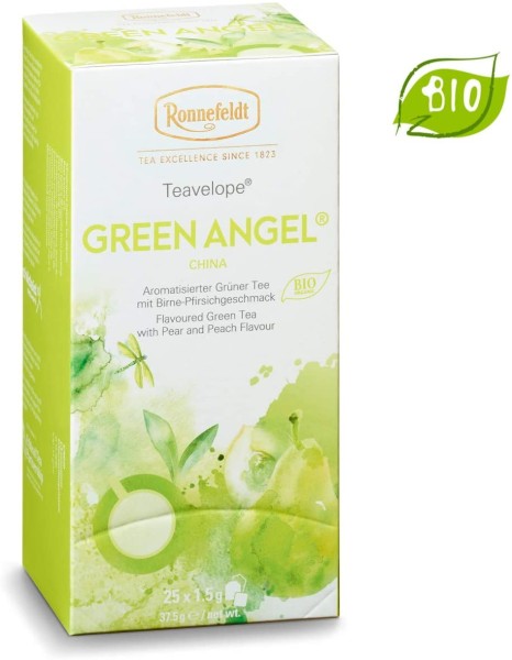 Ronnefeldt Teavelope Green Angel, Grüner Tee, Bio-Qualität, Teebeutel (25 x 1,5 g)