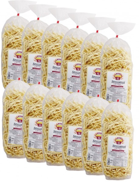 Frische Strozzapreti (Priesterwürger) Nudeln aus Italien 12x 500g - Strozzapreti – trafila in bronzo