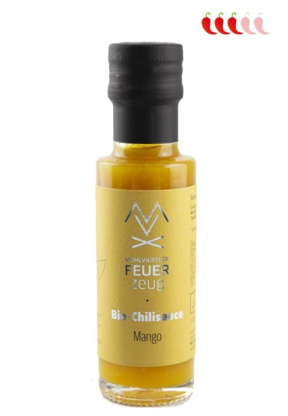 Bio-Chilisauce MANGO - Schärfegrad 3/5 - Chili sauce, scharfe Grillsauce, Chili Soße, vegan 