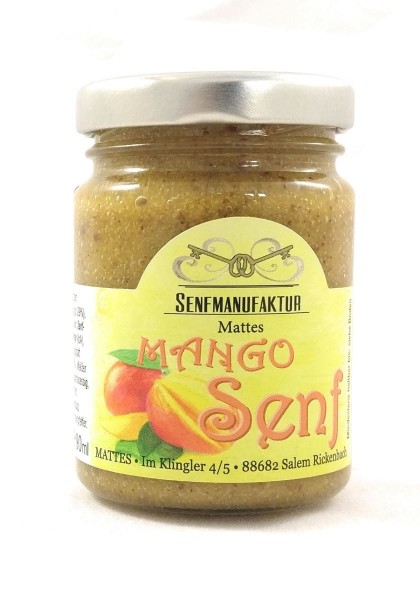 Feinster Mango Senf von der Senf Manufaktur 1x 90 ml - Süßer Senf original aus Deutschland 