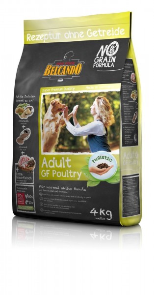 Hunde Trockenfutter - Adult Poultry mit Geflügel 4kg - Getreidefrei Belcando Hundefutter