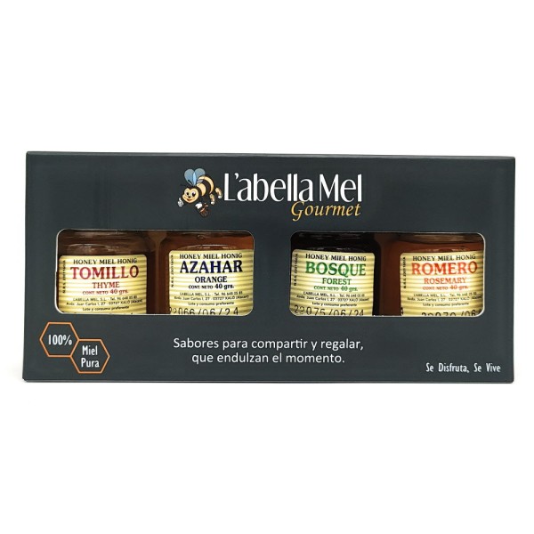 4 Honigsorten aus Spanien im Mini Probierset - beste Qualität - reines Naturprodukt - 4 x 50 g