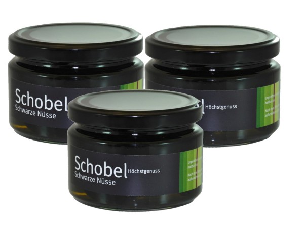 3x 280g Eingelegte Schwarze Nüsse - Walnüsse nach altem Rezept - in einen süßen Kräutersirup 