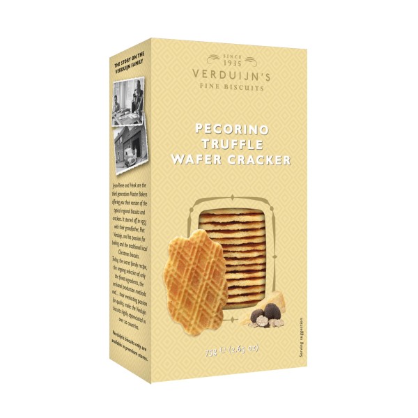 VERDUIJN'S - Trüffel Pecorino Waffel-Cracker aus der Niederlande - Holländische Waffeln 75 g
