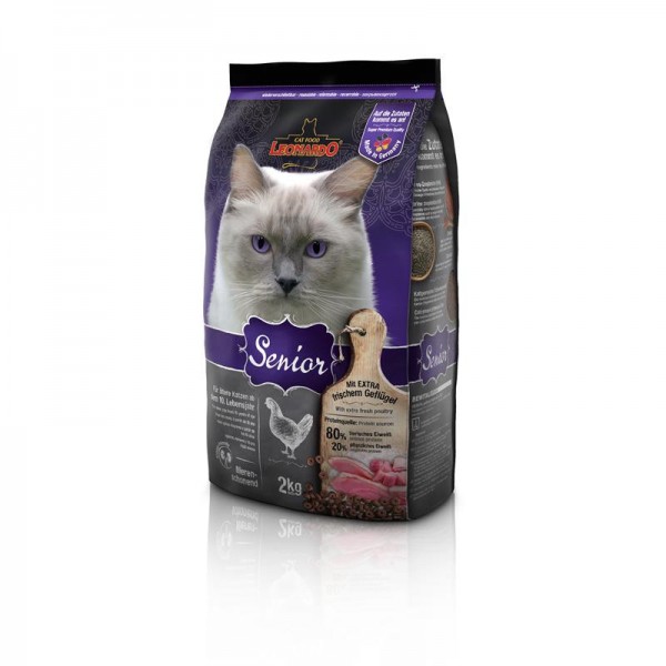 Katzen Trockenfutter - Senior mit Geflügel und Reis 2Kg - Leonardo Katzenfutter - leichtverdaulich