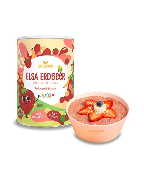 Oatsome - Kids Elsa Erdbeer's - Smoothie Bowl - Nährstoff Frühstück mit 100% natürlichen Zutaten & ohne Zusatzstoffe und raffinierten Zucker - 400g