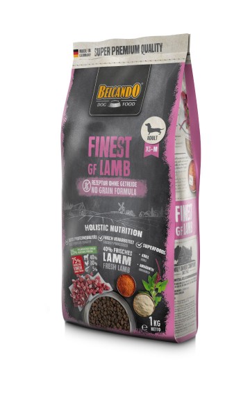 Hunde Trockenfutter - Adult Lamb mit Lamm 1kg - Getreidefrei Belcando Hundefutter