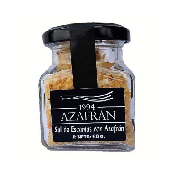 Azafran 1994 Safran Salz in Flocken - 60g weiche Kristalle aus marinem Natursalz verfeinert mit Azafran