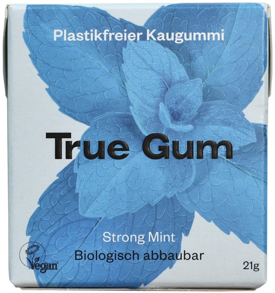 True Gum - Plastikfreie Kaugummi - Strong Mint - 100% Biologisch abbaubar