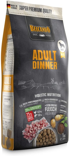 Belcando Adult Dinner Hundefutter 1kg | Trockenfutter für Hunde | Alleinfuttermittel für ausgewachsene Hunde Aller Rassen ab 1 Jahr