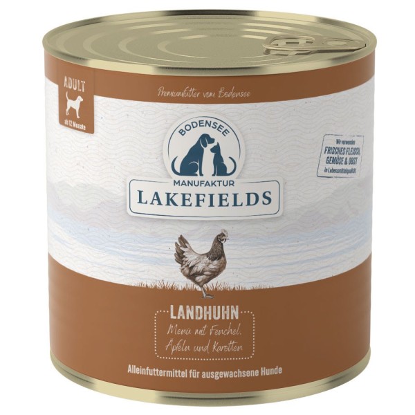 LAKEFIELDS MANUFAKTUR Nassfutter MENÜ HUHN 61% Fleischanteil für Hunde