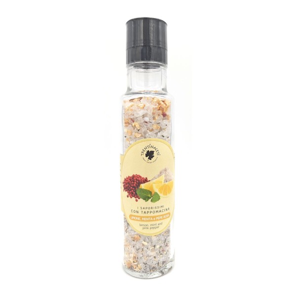 TrentinAceti Limone, MENTA e PEPE ROSA - Italienische Salzmischung - Italienische Gewürzmischung - höchste Qualität - 220g