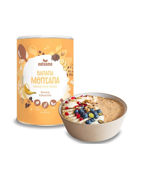 Oatsome - Banana Montana - Smoothie Bowl - Nährstoff Frühstück mit 100% natürlichen Zutaten & ohne Zusatzstoffe und raffinierten Zucker - Lange satt mit nur 200 kcal - 400g