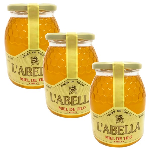 Lindenblütenhonig aus Spanien - Premium Qualität - Naturprodukt - kaltgeschleudert - 3 x 1 Kg Glas