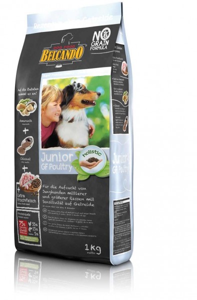Hunde Trockenfutter - Junior Getreidefrei mit Geflügel 1kg - Belcando Hundefutter - leichtverdaulich
