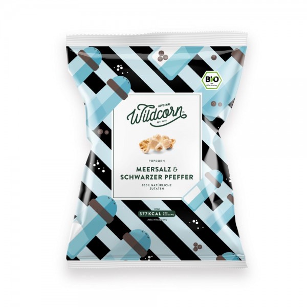 WILDCORN - Leckeres salziges Popcorn mit Meersalz & Pfeffer 80g