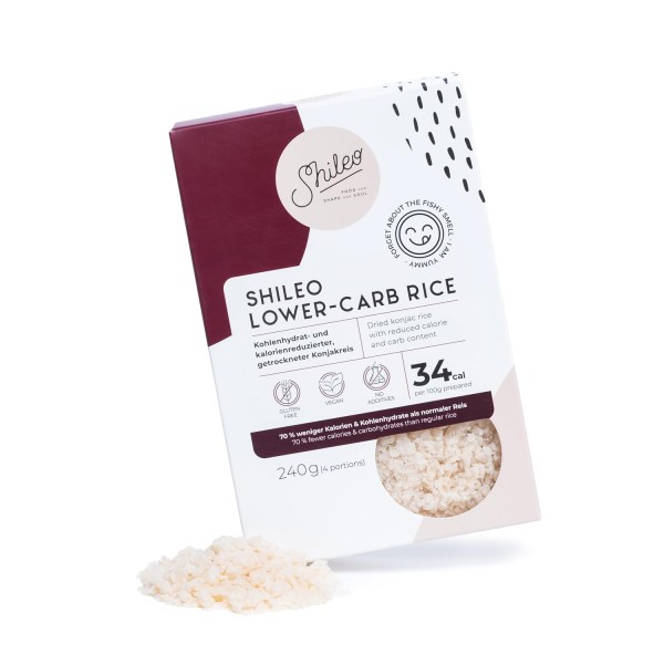Shileo Lower-Carb Reis aus Konjak 240g | Getrocknet anstatt eingelegt 