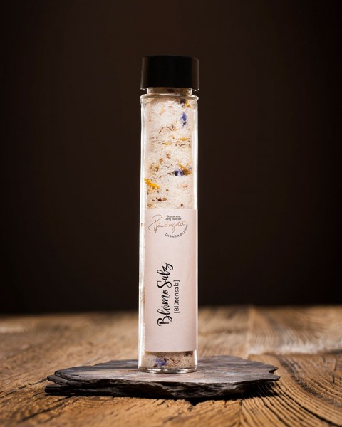 Blütensalz aus Wildsammlung 110g - Vom Bodensee - Handgefertigtes Kräutersalz veredelt mit Kräutern