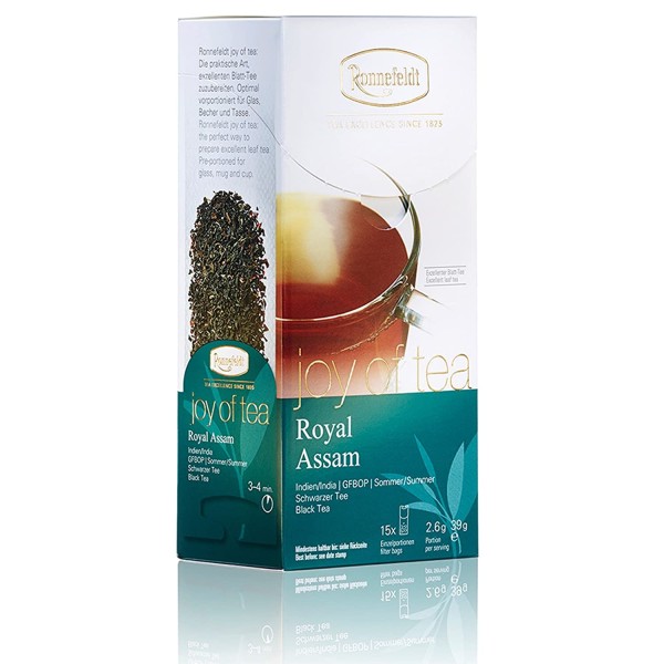Ronnefeldt Royal Assam "Joy of Tea" - Schwarztee, kräftig / würzig, 15 Teebeutel, 39 g