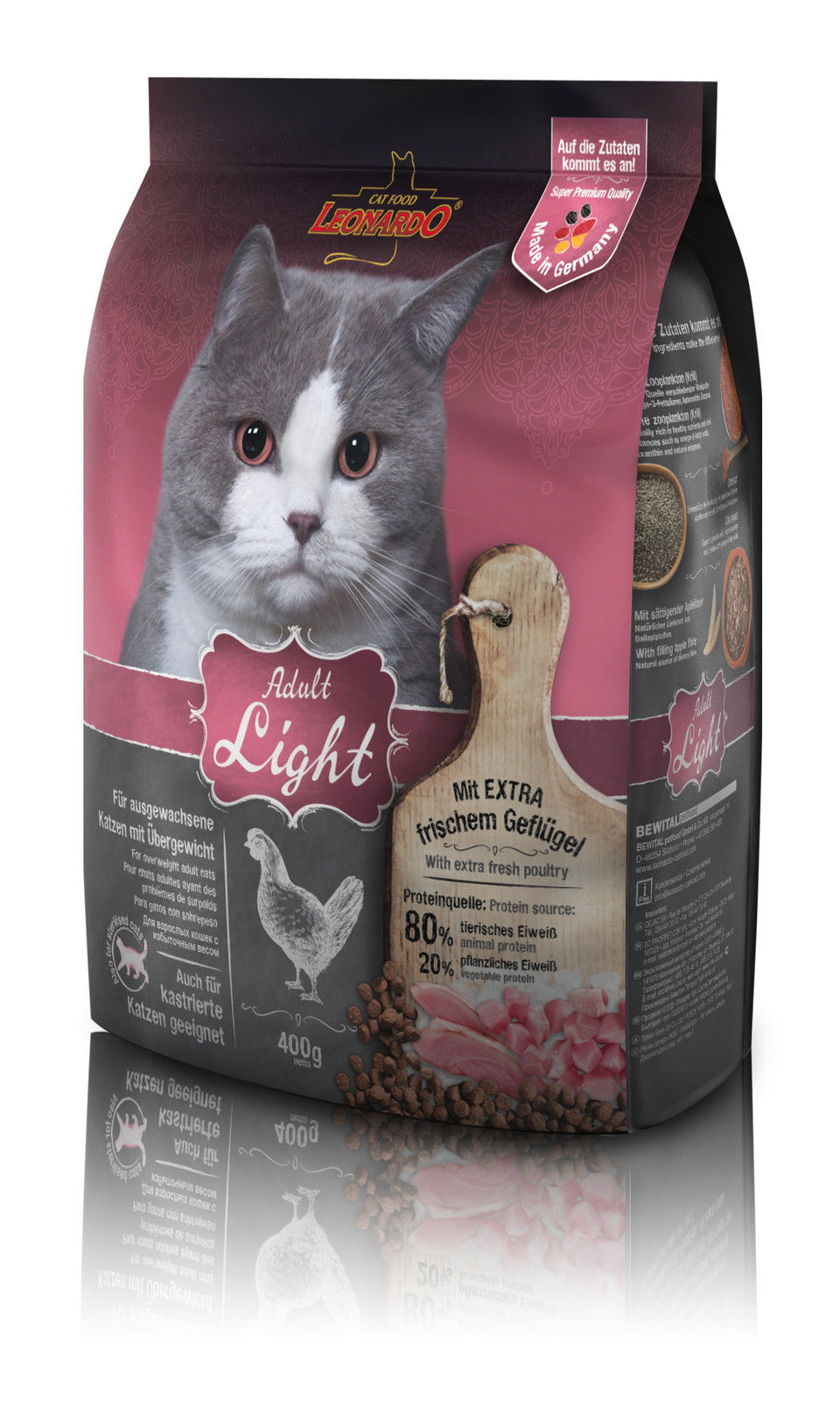 Katzen Trockenfutter - Adult Light fr Katzen mit bergewicht 300g -  Leonardo Katzenfutter | GourmetKult - Der Gourmet Versand fr  anspruchsvolle Genieer