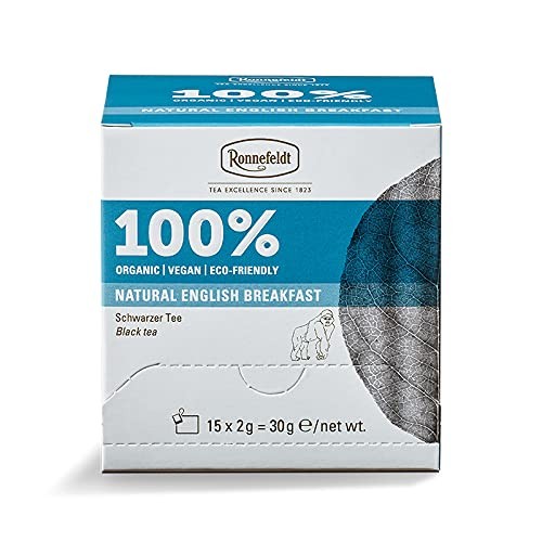 Ronnefeldt 100% Natural English Breakfast - BIO Schwarztee, 15 Teebeutel à 2 g, 30 g | Organic | Vegan | Eco-friendly