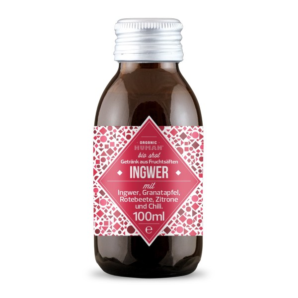 Organic Human - Bio Shot - Ingwer mit Ingwer, Granatapfel,Rotebeete,Zitrone,Chili