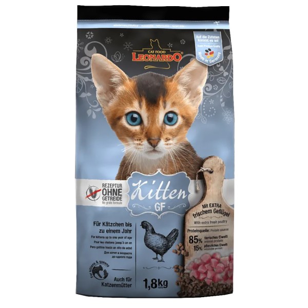 Katzen Trockenfutter - Kitten GF für Kitten 1800g - Getreidefrei - Leonardo Katzenfutter 