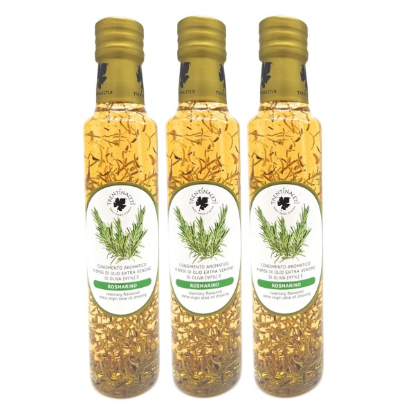 TrentinAceti - Extra Natives Olivenöl mit natürlichen Rosmarinaroma aus Italien - 3x 250 ml