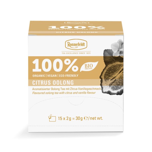 Ronnefeldt 100% Citrus Oolong - BIO Kräutertee, 15 Teebeutel à 2 g, 30g | Organic | Vegan | Eco-friendly