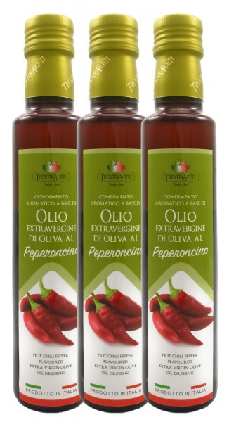 Extra Natives Olivenöl mit natürlichen Peperoncinoaroma aus Italien - 3x250 ml