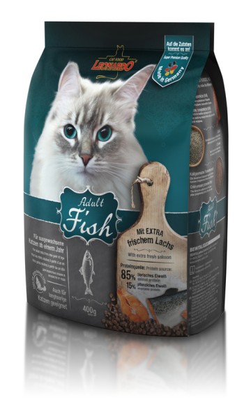 Katzen Trockenfutter - Adult Fish mit Fisch & Reis 400g - Leonardo Katzenfutter - leichtverdaulich