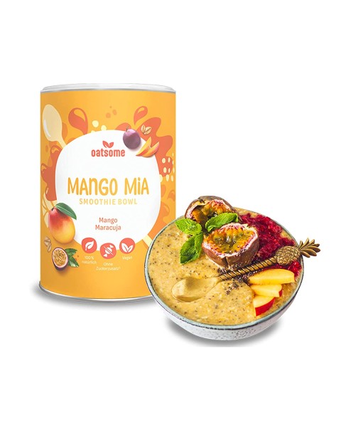 Oatsome - Mango Mia - Smoothie Bowl - Nährstoff Frühstück mit 100% natürlichen Zutaten & ohne Zusatzstoffe und raffinierten Zucker - Lange satt mit nur 200 kcal - 400g