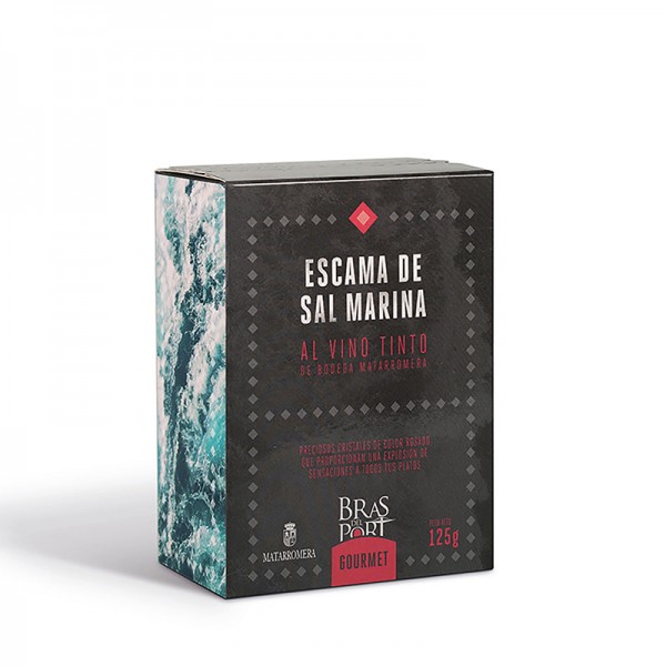 Meersalz Flocken - Flor de Sal - Fleur de Sel aus Spanien- mit Rotwein angereichert- 100 % natürlich