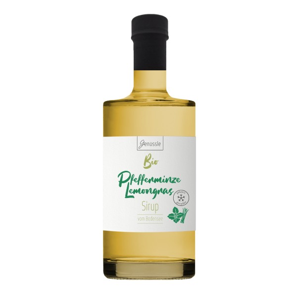 Bio Pfefferminze-Lemongras Sirup - 500ml - Genüssle Zitronengras Pfefferminz Bodensee Sirup