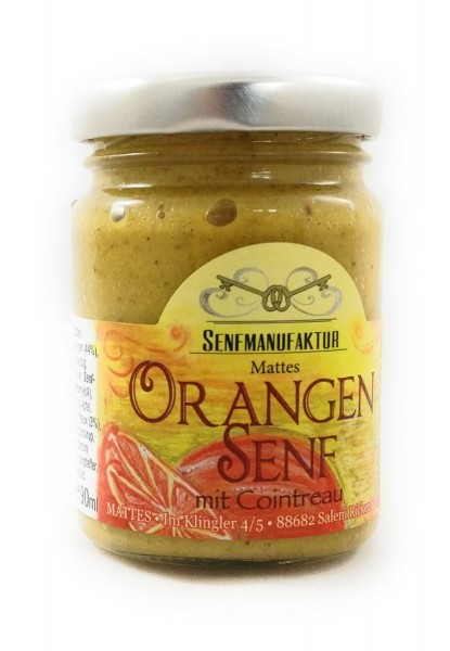 Feinster Orangen Senf von der Senf Manufaktur 1x 90 ml - Süßer Senf original aus Deutschland