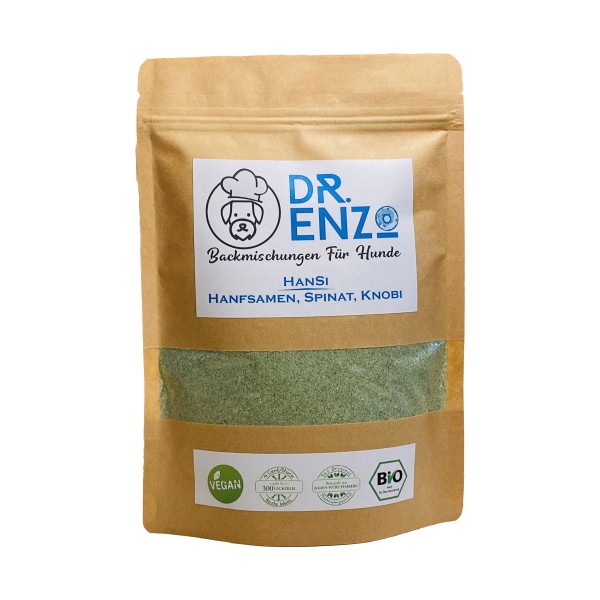 Dr. Enzo BIO Backmischung für Hundekekse - HanSi - Spinat, Knobi - 200g - nur 4ct pro Keks