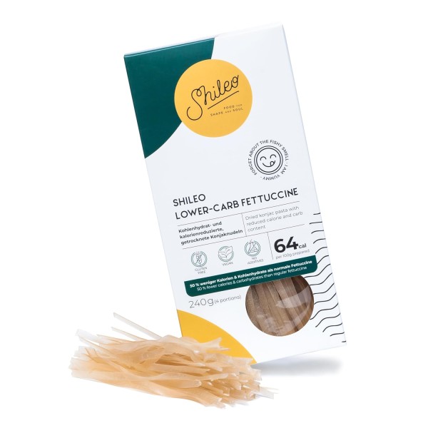 Shileo Lower-Carb Fettuccine aus Konjak 240g | Getrocknete Nudeln anstatt eingelegt 