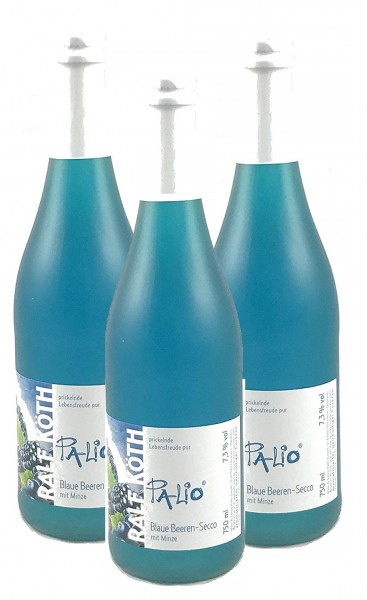 Palio - Blaue Beeren Secco mit Minze 3x 0,75l - Fruchtiger Perlwein - Prämiert aus Deutschland
