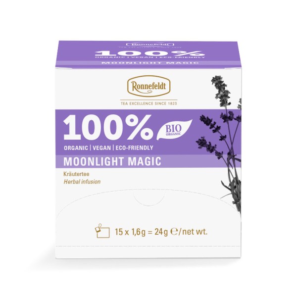 Ronnefeldt 100% Moonlight Magic - BIO Kräutertee, 15 Teebeutel à 2 g, 30g | Organic | Vegan | Eco-friendly