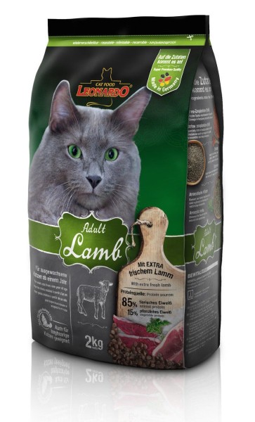Katzen Trockenfutter - Adult Lamb mit Lamm und Reis 2Kg - Leonardo Katzenfutter - leichtverdaulich