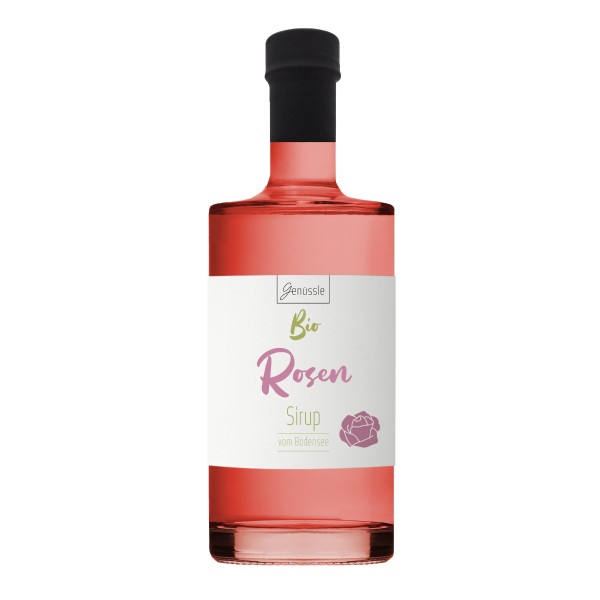 Bio Rosenblüten-Sirup - 500ml - Genüssle Bio Rosensirup vom Bodensee-Rosen Sirup aus Bio Rosenblüten