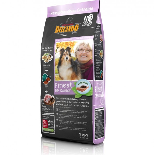 Hunde Trockenfutter - Finest Senior mit Geflügel 1kg - Getreidefrei Belcando Hundefutter