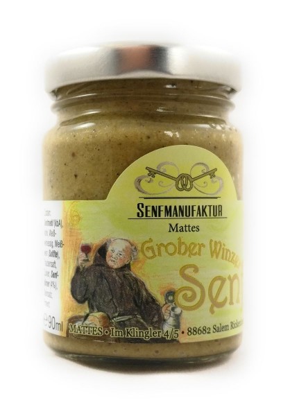 Feinster Grober Winzer Senf von der Senf Manufaktur 1x 90 ml - MittelscharferSenf original aus Deutschland