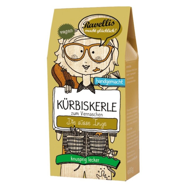 Ravellis Kürbiskerne mit Ingwer & Karamell (80 g) - Bio