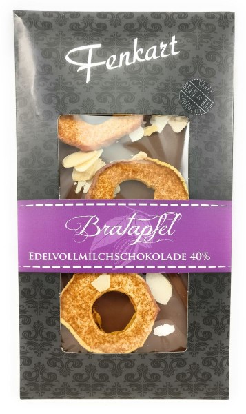 Bratapfel Schokolade 1x 100g - Fenkart Schokoladengenuss - Vollmilch Edelvollmichschokolade 40%