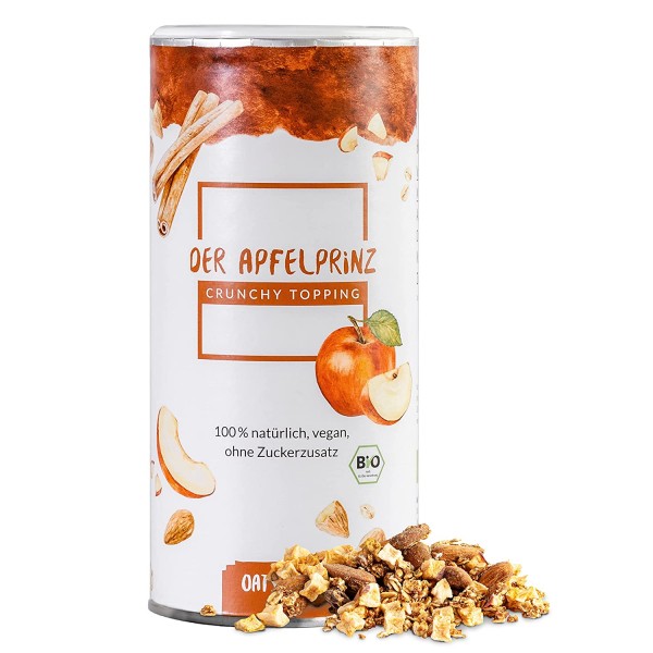 Oatsome - Apfelprinz - Crunchy Toppings - Bio? Logisch! - Extra Crunchy - Ohne Zuckerzusatz - 180g