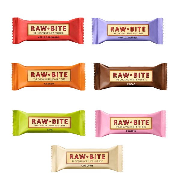 Raw Bite - Probierset - Frucht-Nussriegel - 7 x 50g